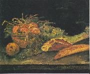 Vincent Van Gogh Still life with apple basket, meat and bread rolls Sweden oil painting artist